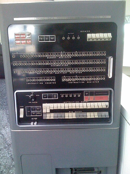Control panel of the IBM 701, the machine IBM used for the 1954 Georgetown-IBM translation demonstration